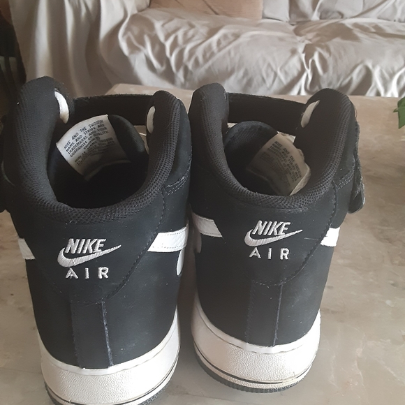 2014 Nike Air Force One's Size 14 mid Black/White - Picture 6 of 10